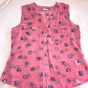 3/$30. Cute pink blouse with pattern